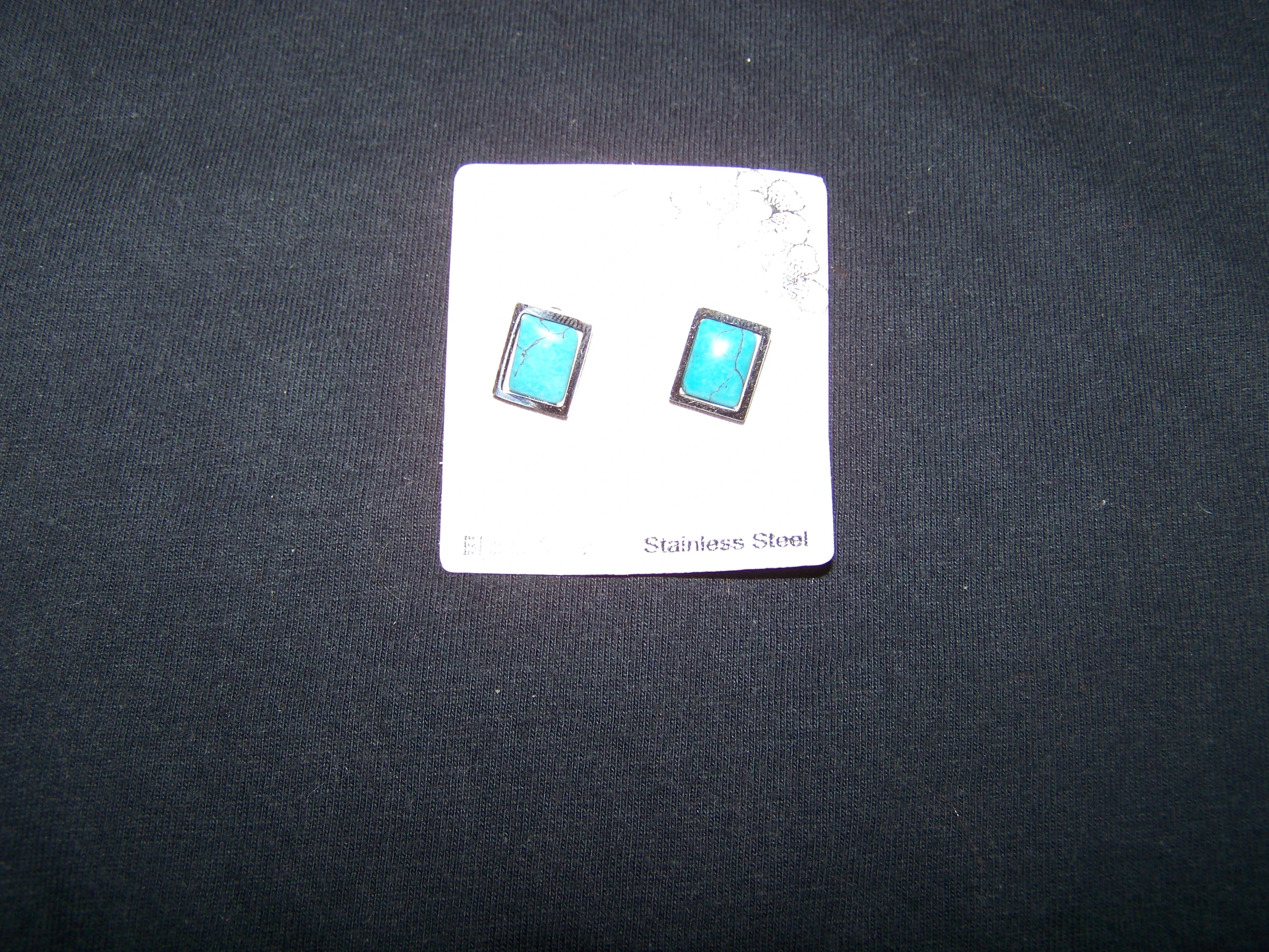 Boucles d'oreilles "Turquoise Intense" en Acier Inoxydable💠 Neuf